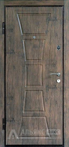 Металлическая входная дверь в дом с арочным верхом №41 внутренняя - фото