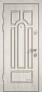 Парадная дверь из массива с рельефными филёнками и рёбрами жёсткости №14 внутренняя - фото