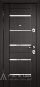 Дверь оформленная в стиле Антик Серебро с цилиндровым механизмом (внутри цвет графит софт) №7 внутренняя - фото