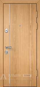 Дверь с хорошей шумоизоляцией с арочным зеркалом и покрытием дуб №51 внешняя - фото