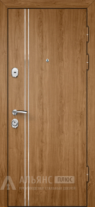 Дизайнерская дверь с хорошей шумоизоляцией и панелью под натуральный клен №53 внешняя - фото