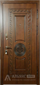 Входная термо дверь беленый дуб одностворчатая для севера №45 внешняя - фото